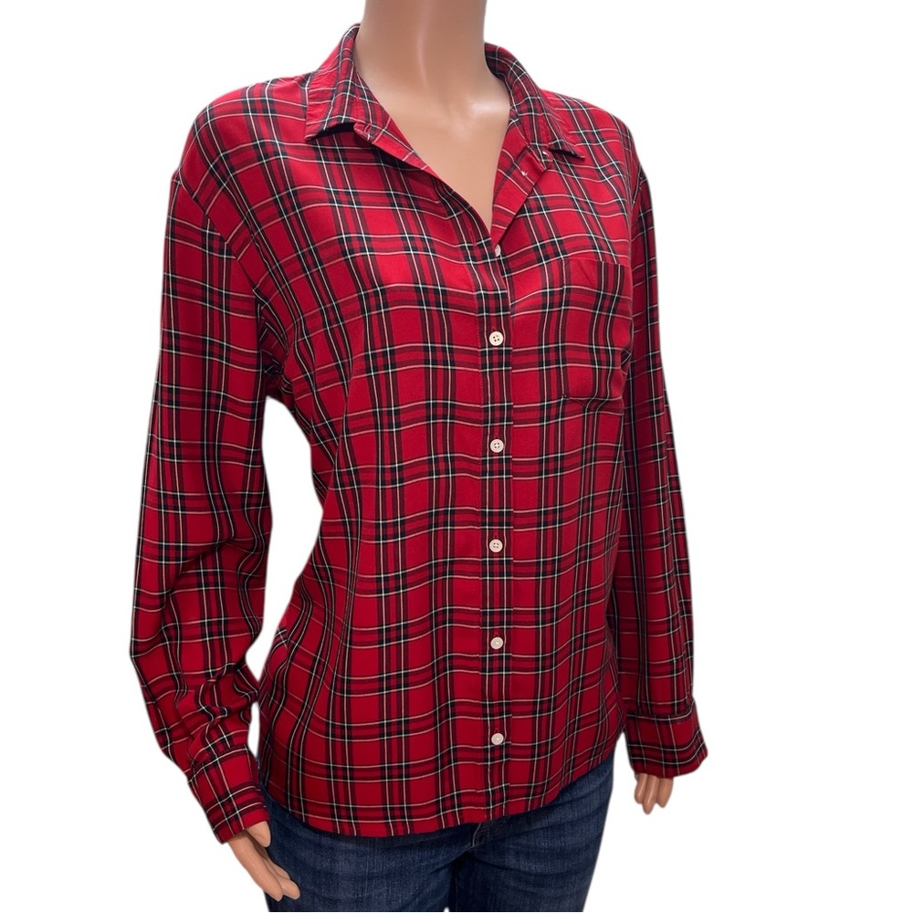 Madewell Tartan Paid Ex-Boyfriend Top - Picture 2 of 10